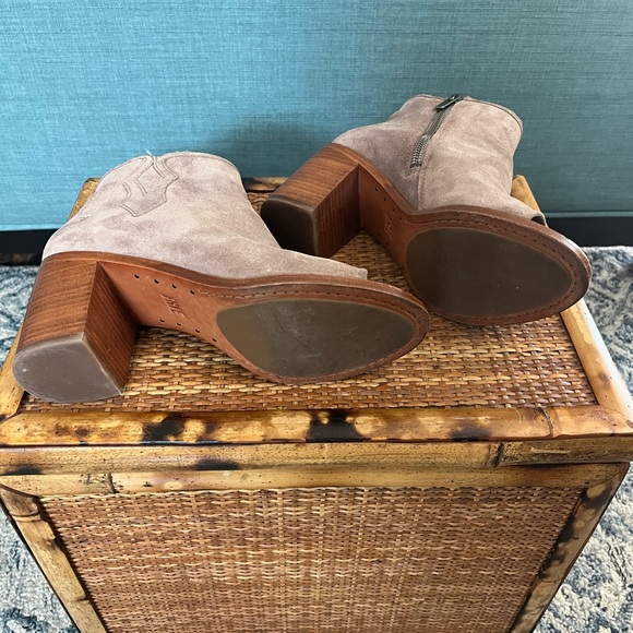 Frye Danica Suede Peep-Toe Zip Booties - Picture 6 of 7